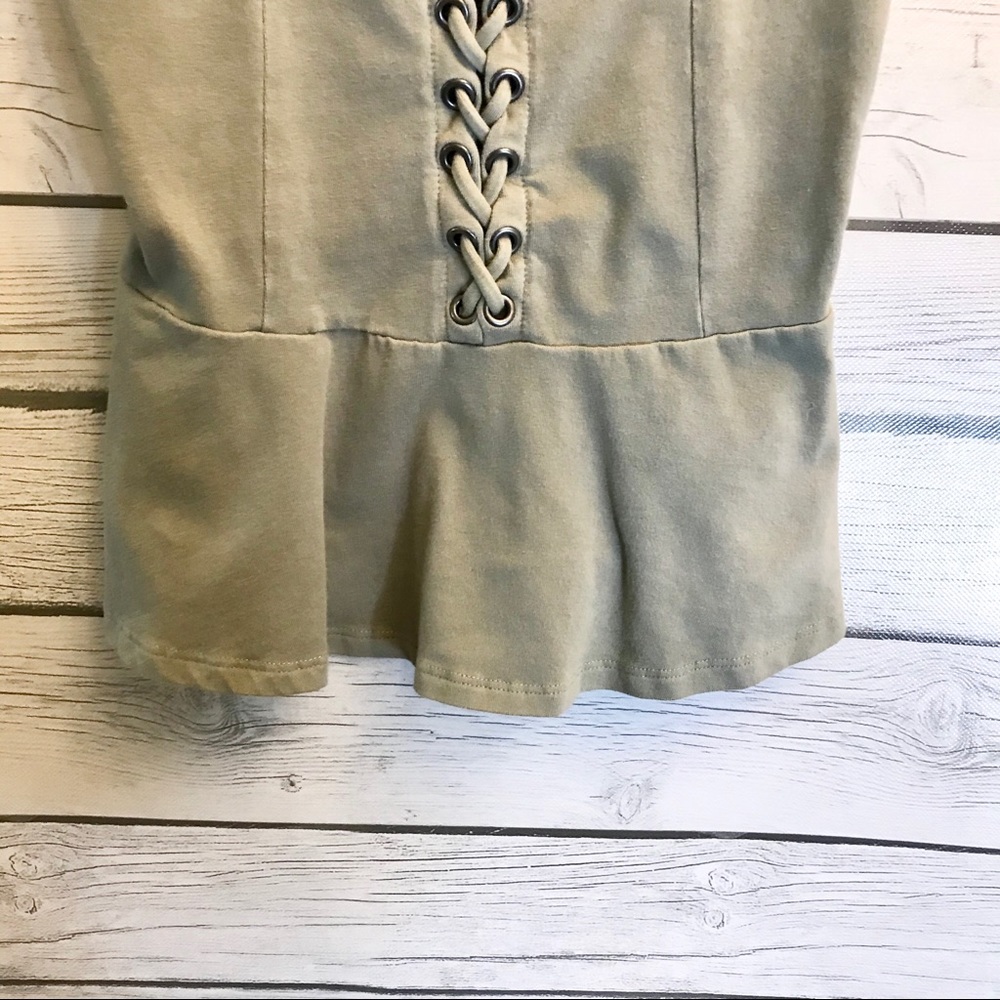 American Eagle Olive Green Braided Crop Top - Picture 4 of 9